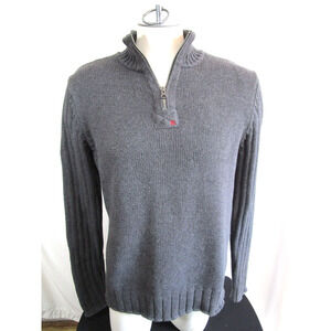 Polo Jeans Co. Ralph Lauren Logo Quarter Zip Gray Cotton Sweater Men Sz L